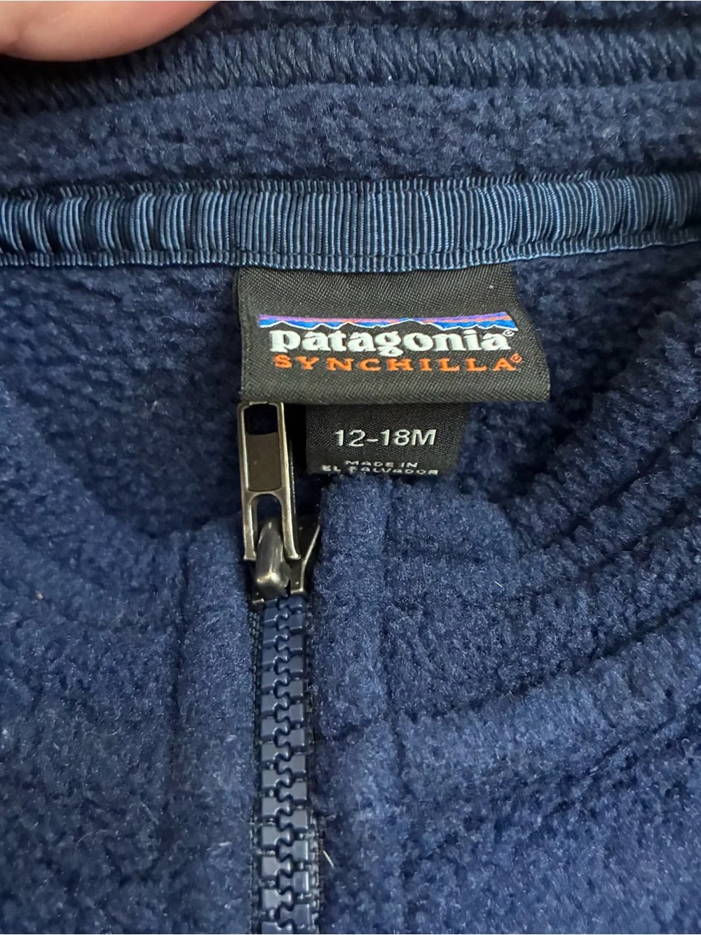 Patagonia‎ Toddler 12-18M Synchilla Fleece Vest Baby Navy Blue Zip Up